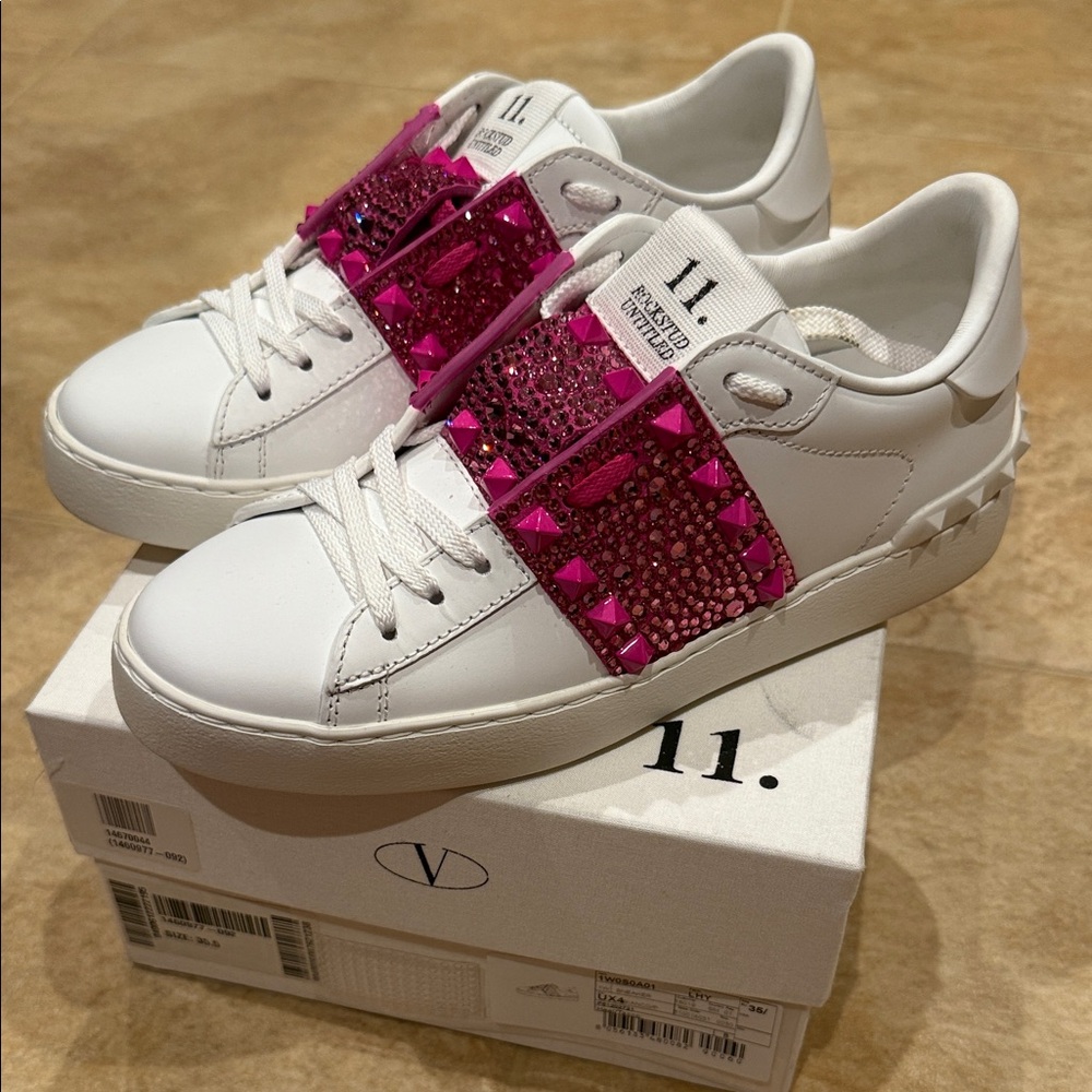 Valentino Garavani Rockstud crystal sneakers